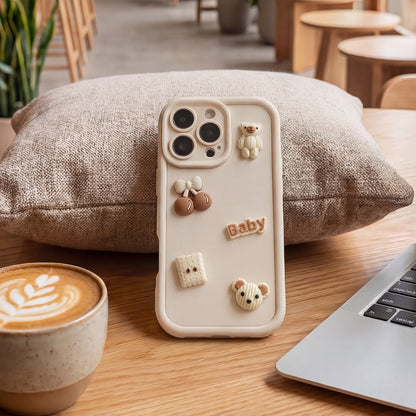 Θήκη για Apple iPhone 13, OEM, Ultra Trendy 3D Bear, Μπεζ