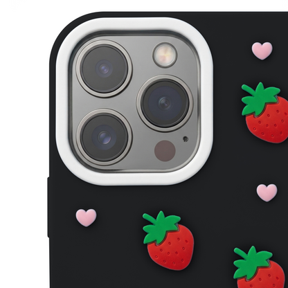 Θήκη για Apple iPhone 17 Pro, OEM, Strawberry, Μαύρη