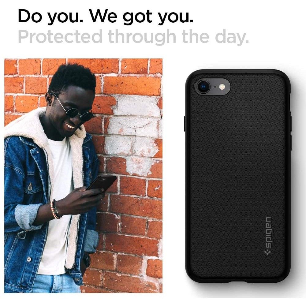 Θήκη για Apple iPhone SE (2022) / SE (2020) / 8 / 7, Spigen, Liquid Air, Μαύρη