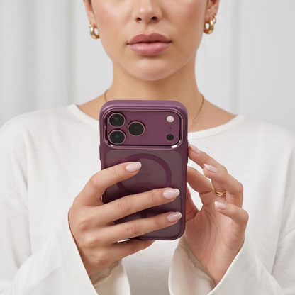 Case for Apple iPhone 18 Pro / 17 Pro, Tech-Protect, Magmat CC, Transparent Burgundy