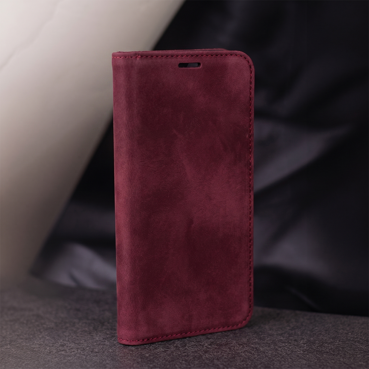 Case for Honor 600 Lite, OEM, Smart Suede, Burgundy