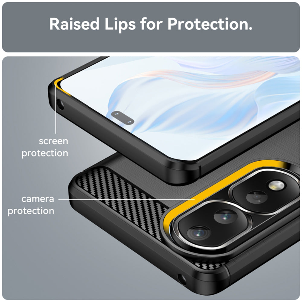 Θήκη για Honor 90 Pro / 80 Pro, Techsuit, Καρμπόν, Μαύρη