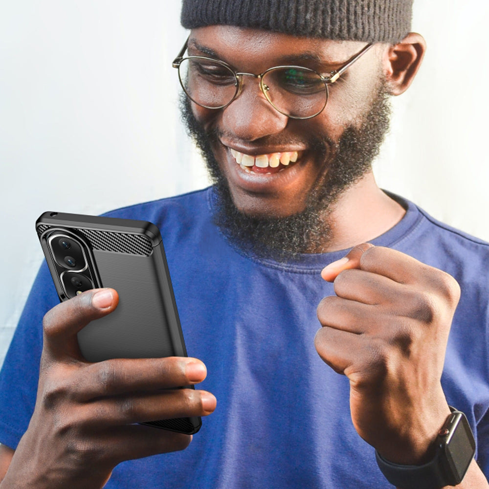 Θήκη για Honor 90 Pro / 80 Pro, Techsuit, Καρμπόν, Μαύρη