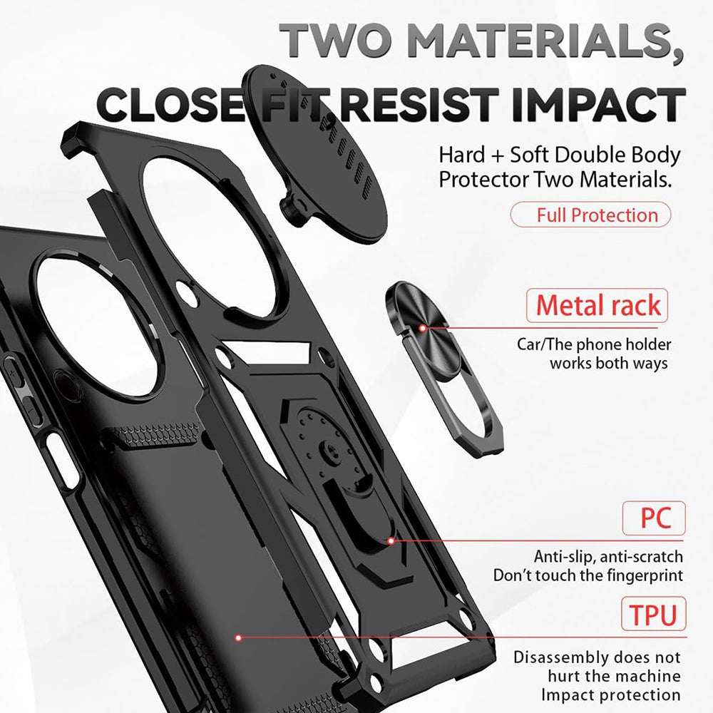 Case for Honor Magic5 Pro, Techsuit, CamShield, Black