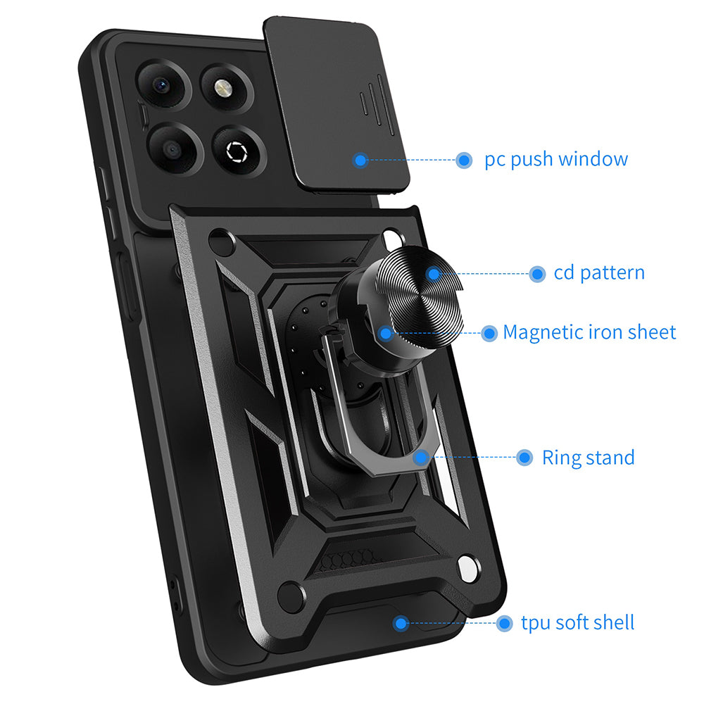 Θήκη για Honor X6b, Techsuit, CamShield, Μαύρο