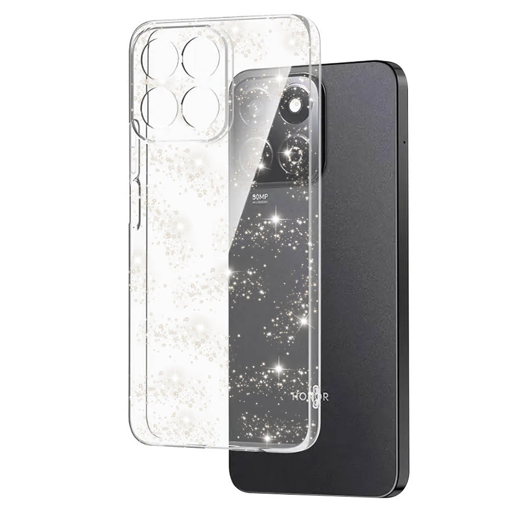 Case for Honor X8c, Techsuit, SparkleSkin, Transparent