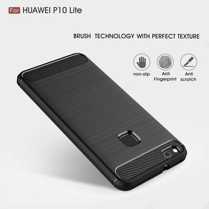 Θήκη για Huawei P10 Lite, Techsuit, Carbon, Μαύρο