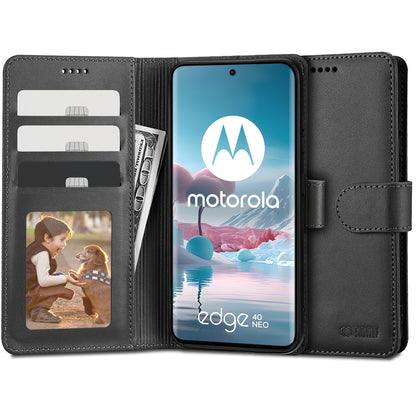 Θήκη για Motorola Edge 40 Neo, Tech-Protect, Πορτοφόλι, Μαύρο 