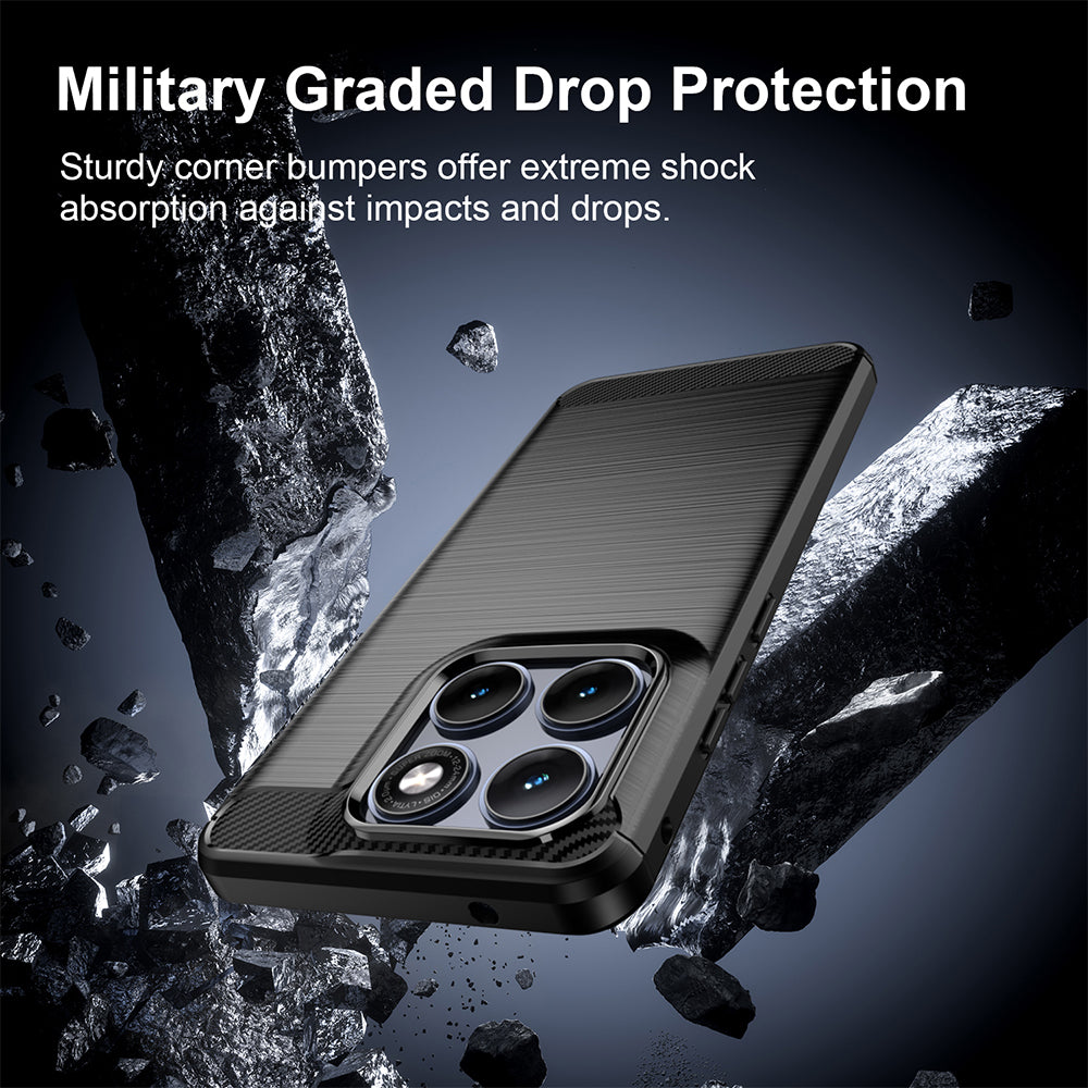 Θήκη για Motorola Edge 70 Fusion, Techsuit, Καρμπόν, Μαύρη