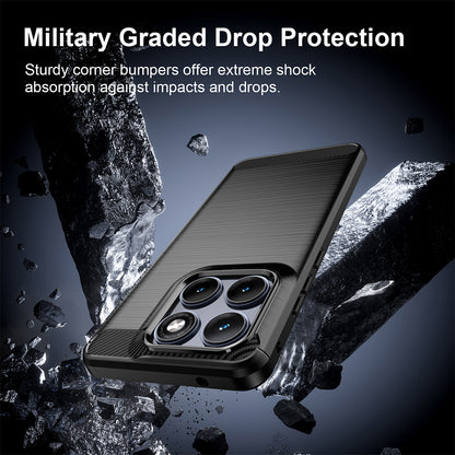 Θήκη για Motorola Edge 70 Fusion, Techsuit, Καρμπόν, Μαύρη