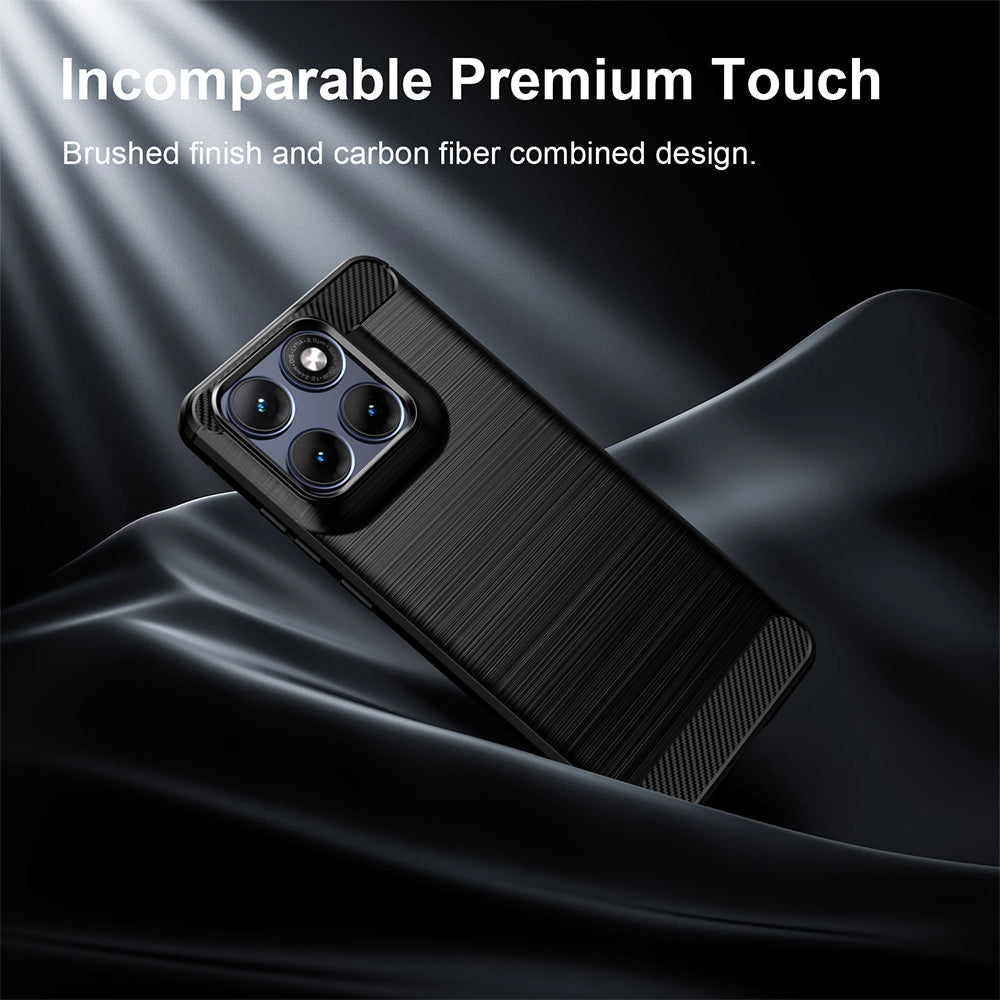 Θήκη για Motorola Edge 70 Fusion, Techsuit, Καρμπόν, Μαύρη