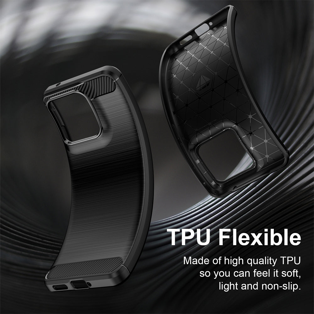 Θήκη για Motorola Edge 70 Fusion, Techsuit, Καρμπόν, Μαύρη