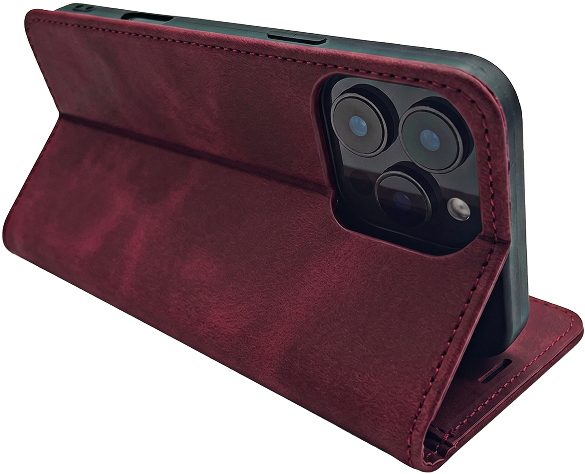 Θήκη για Motorola Moto G34, OEM, Smart Suede, Βυσσινί