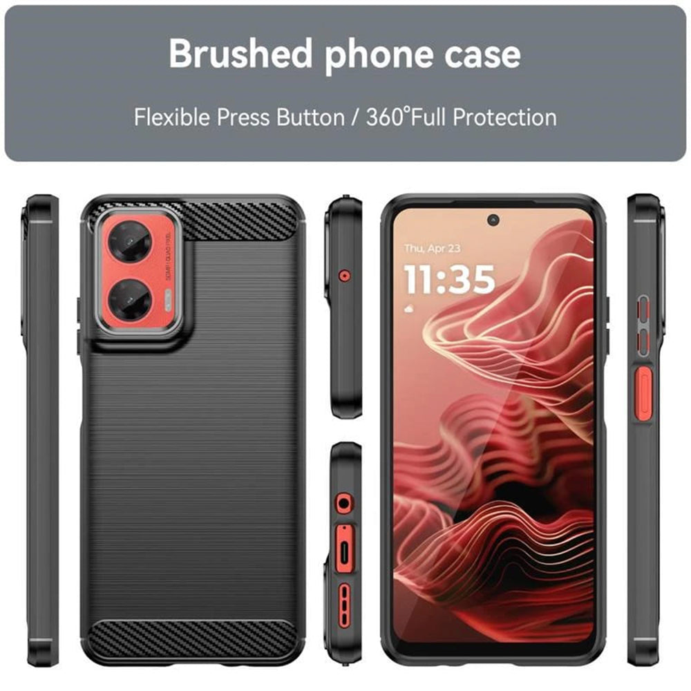 Θήκη για Motorola Moto G06 Power / G06, Techsuit, Καρμπόν, Μαύρη