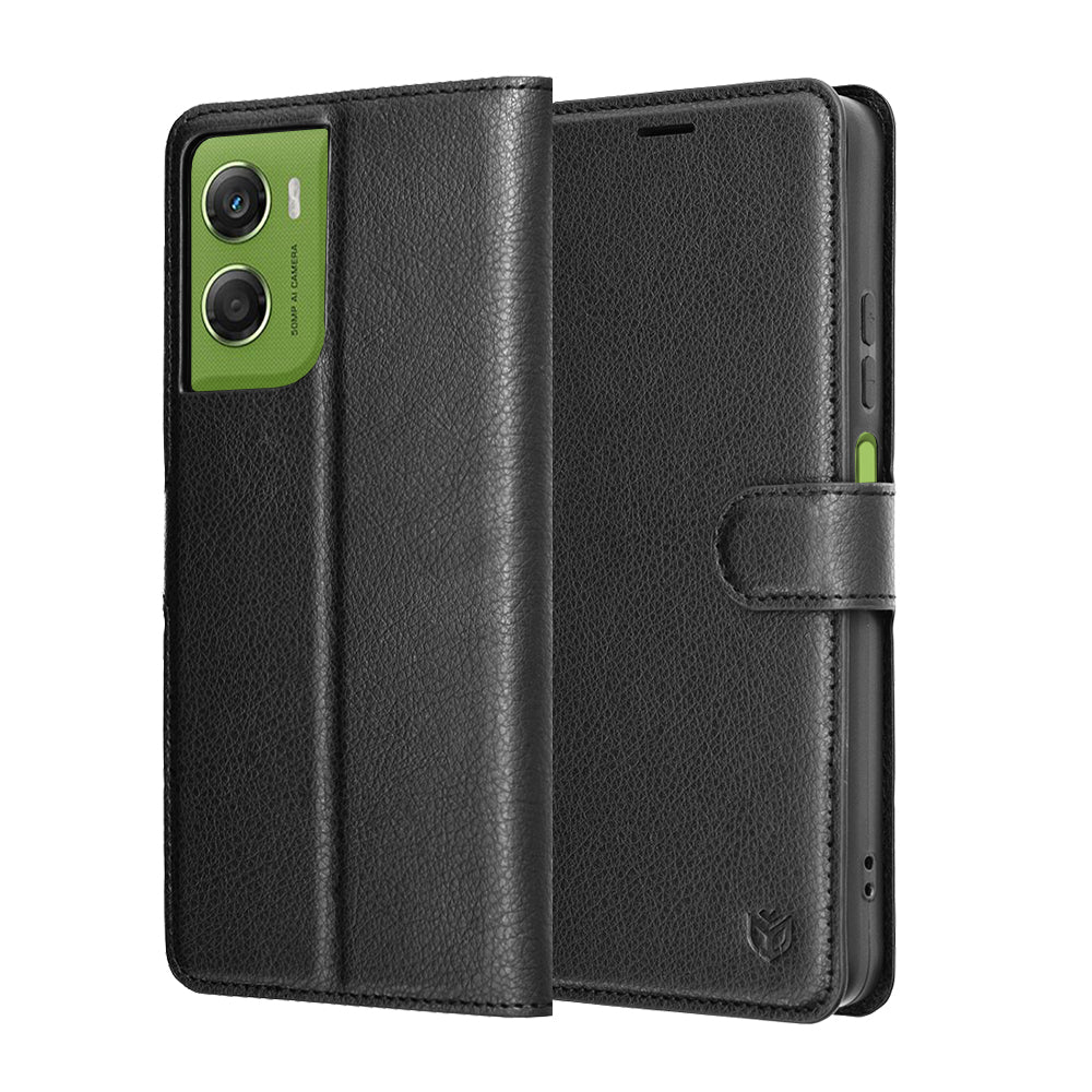 Θήκη για Motorola Moto G06, Techsuit, Leather Folio, Μαύρη