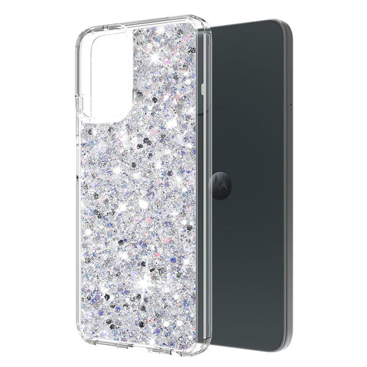 Θήκη για Motorola Moto G14, Techsuit, Sparkly Glitter, Λευκή