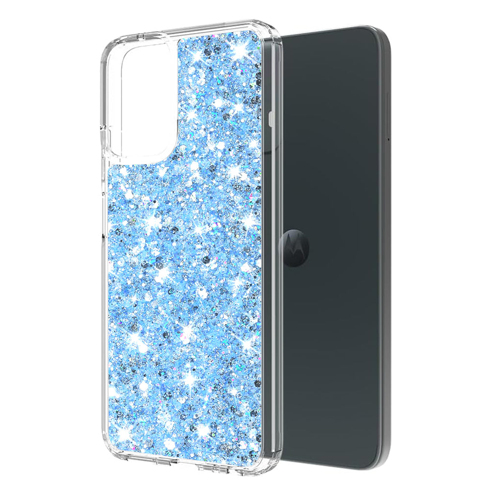 Θήκη για Motorola Moto G14, Techsuit, Sparkly Glitter, Μπλε