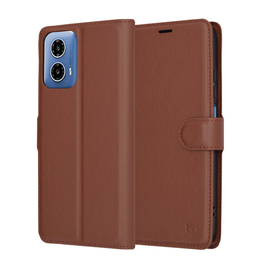 Θήκη για Motorola Moto G45 / G34, Techsuit, Leather Folio, Καφέ