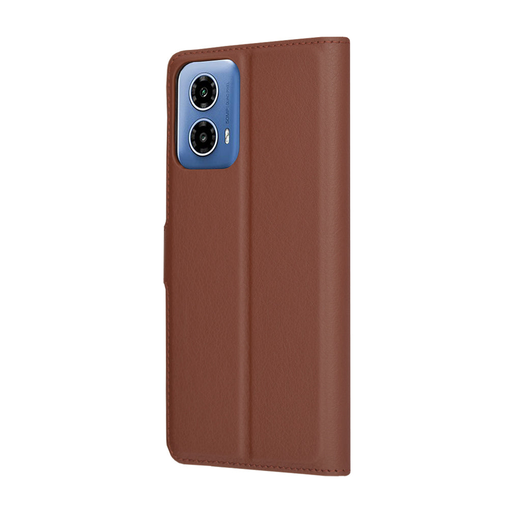 Case for Motorola Moto G45 / G34, Techsuit, Leather Folio, Brown