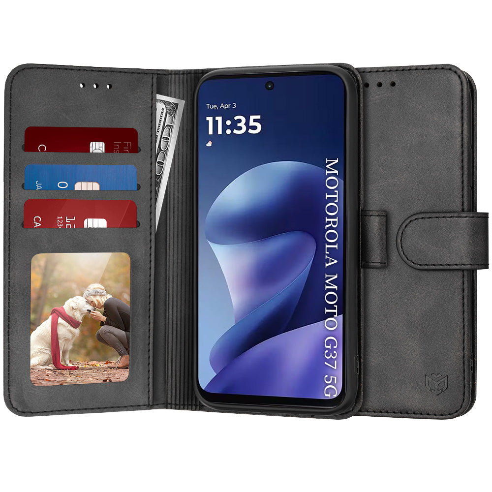 Θήκη για Motorola Moto G47 / G37 Power / G37, Techsuit, Diary Book, Μαύρη