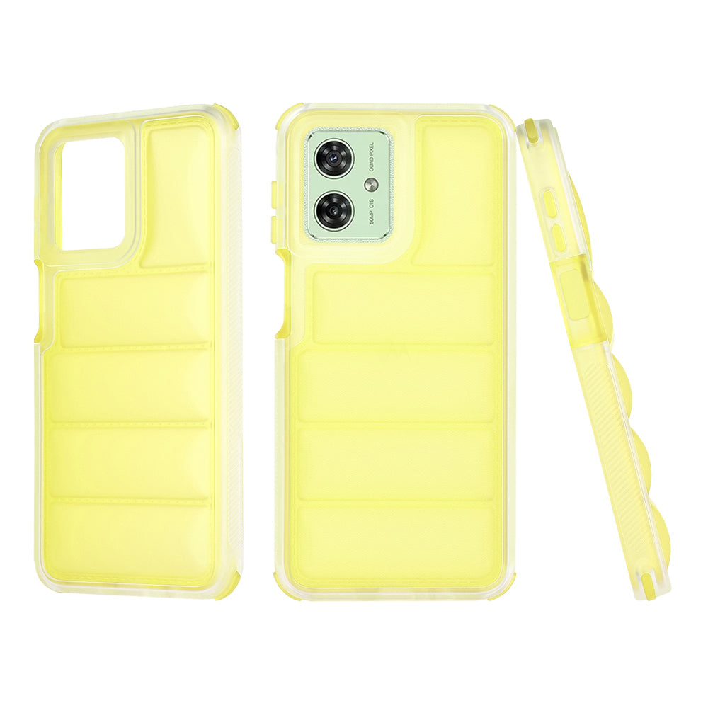 Case for Motorola Moto G54, Techsuit, Wave Shield, Yellow