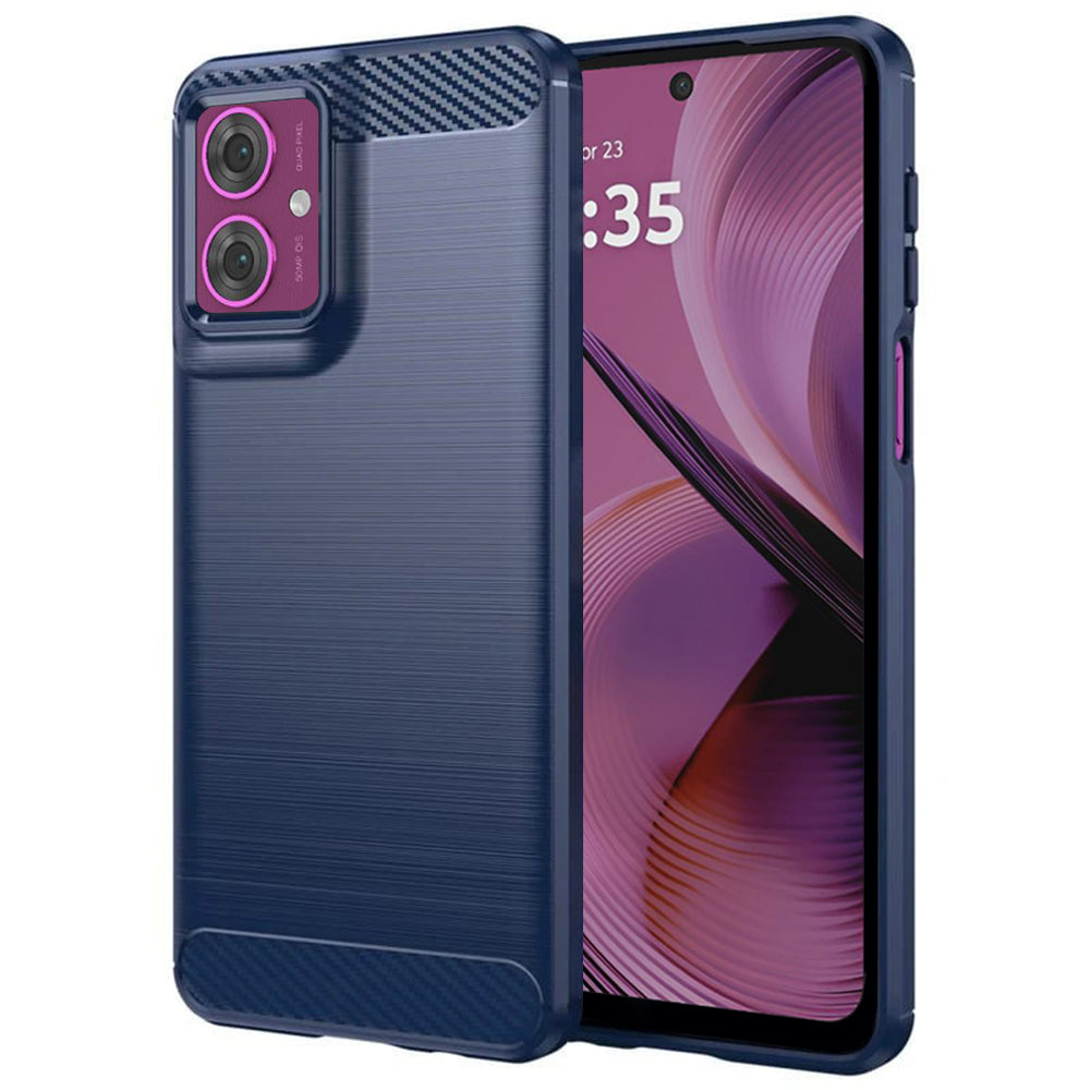 Θήκη για Motorola Moto G55, Techsuit, Carbon, Μπλε