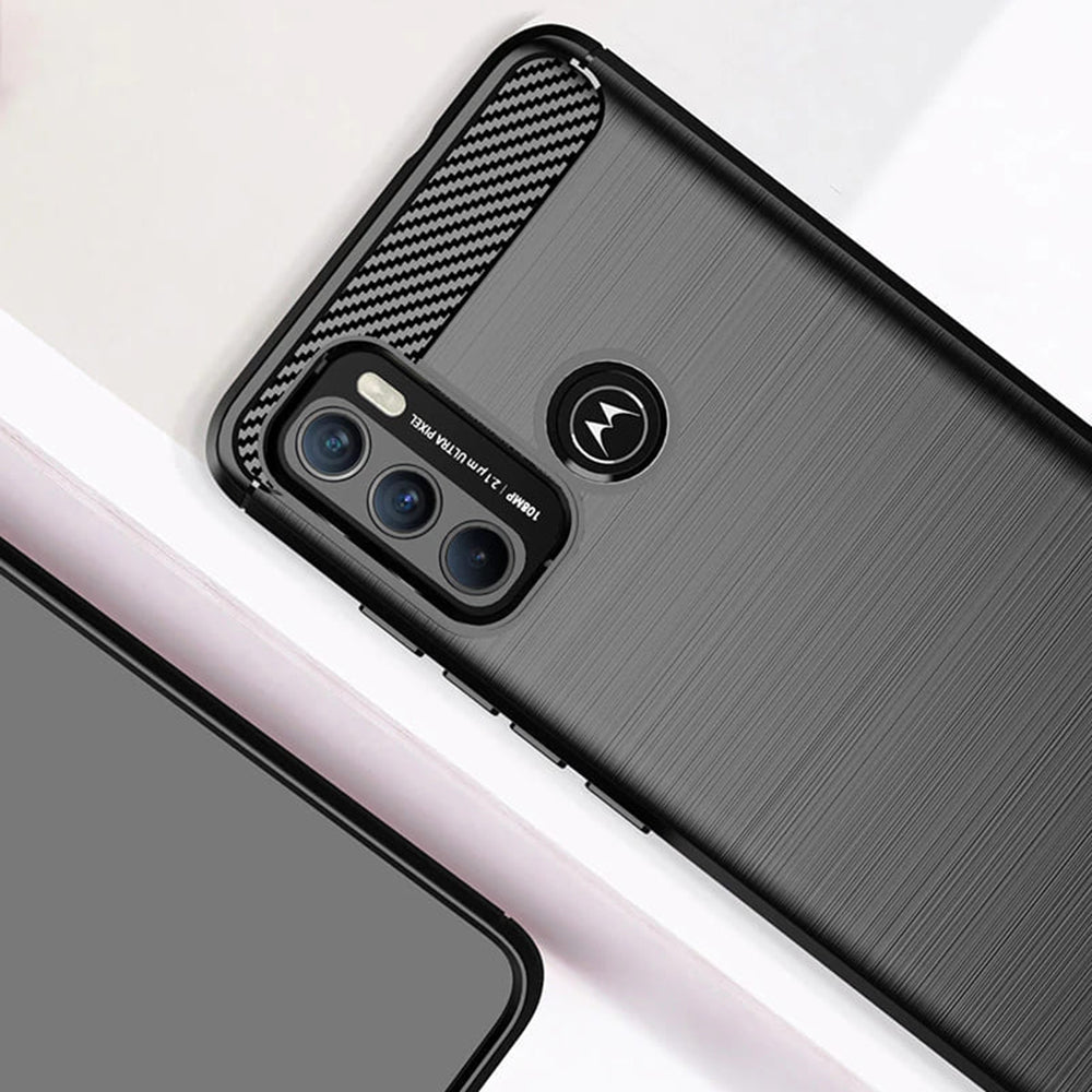 Θήκη για Motorola Moto G60, Techsuit, Carbon, Μαύρη