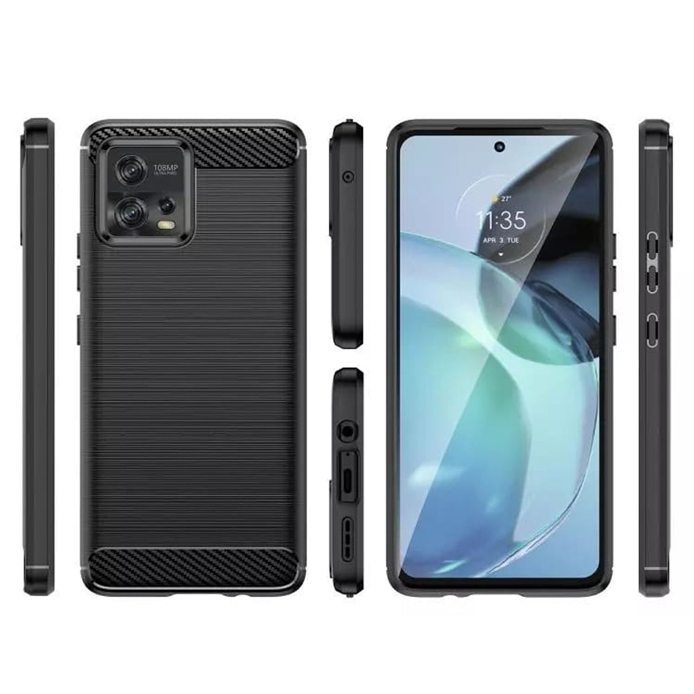 Θήκη για Motorola Moto G72, Techsuit, Carbon, Μαύρο