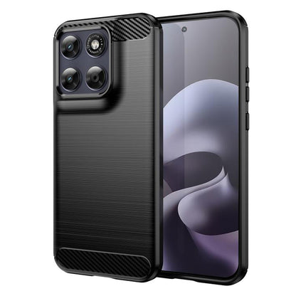 Θήκη για Motorola Moto G77 / G67, Techsuit, Καρμπόν, Μαύρη