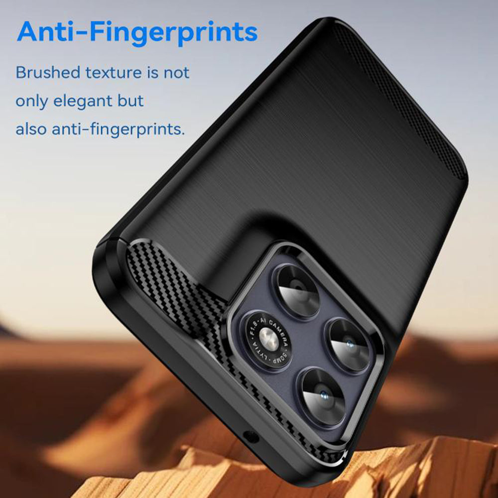 Θήκη για Motorola Moto G77 / G67, Techsuit, Καρμπόν, Μαύρη