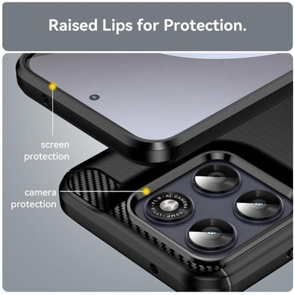 Θήκη για Motorola Moto G77 / G67, Techsuit, Καρμπόν, Μαύρη