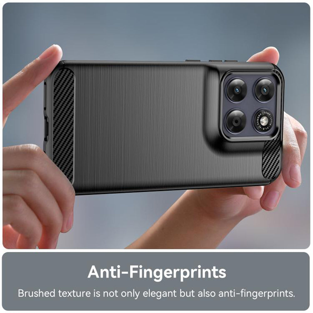 Θήκη για Motorola Moto G77 / G67, Techsuit, Καρμπόν, Μαύρη