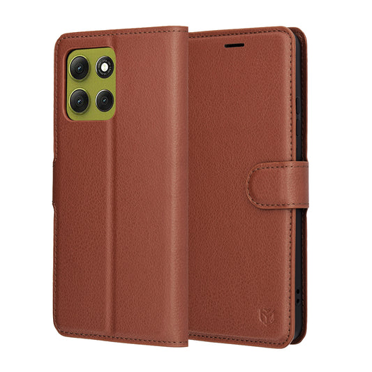 Θήκη για Motorola Moto G86, Techsuit, Leather Folio, Καφέ