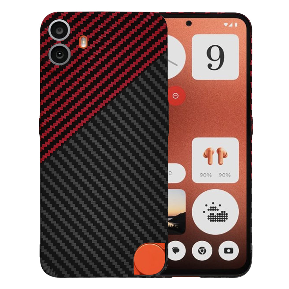 Θήκη για Nothing CMF Phone 1, Techsuit, Carbonite FiberShell, Μαύρο Κόκκινο