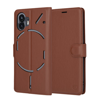 Θήκη για Nothing Phone (2), Techsuit, Leather Folio, Καφέ