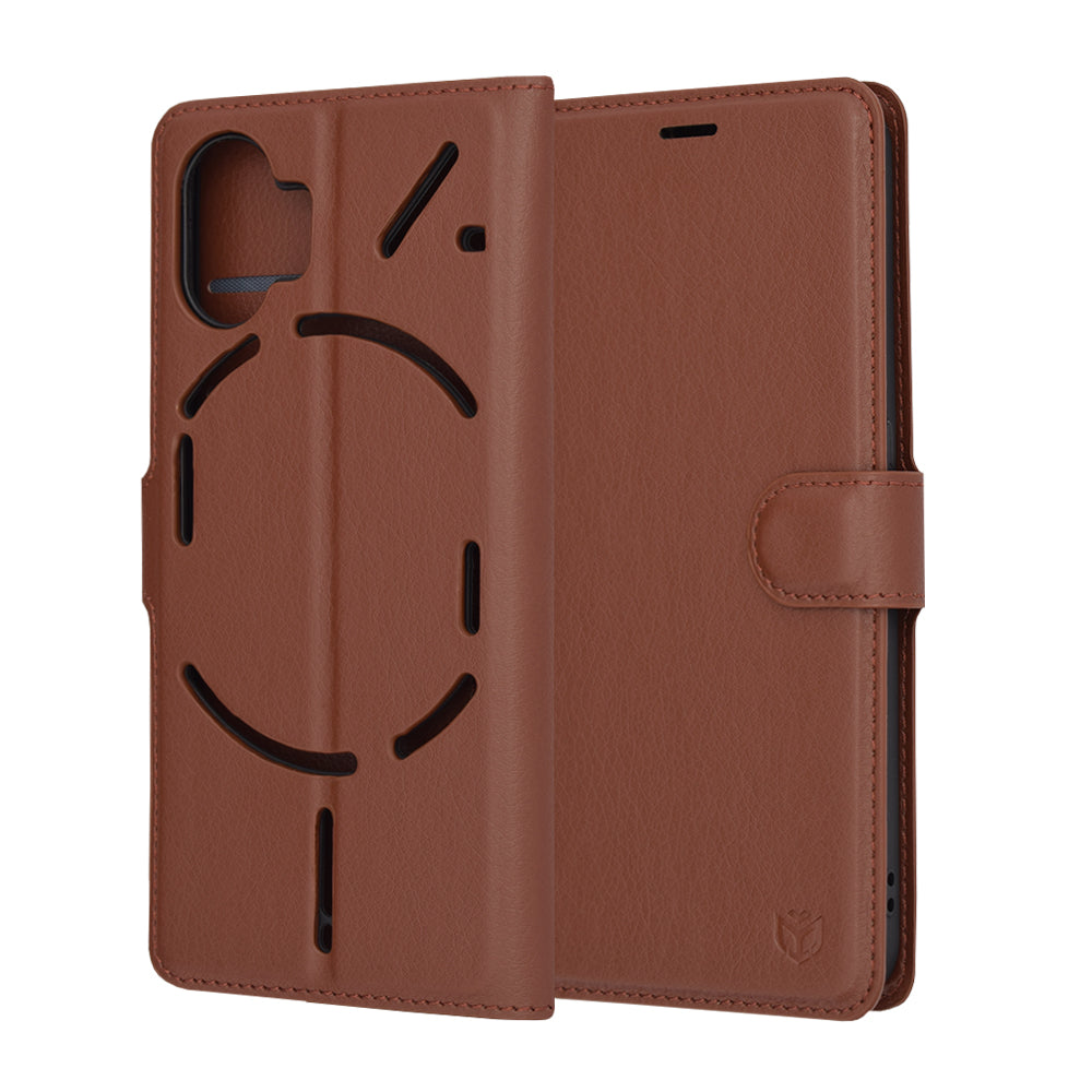 Θήκη για Nothing Phone (2), Techsuit, Leather Folio, Καφέ