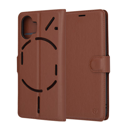 Θήκη για Nothing Phone (2), Techsuit, Leather Folio, Καφέ