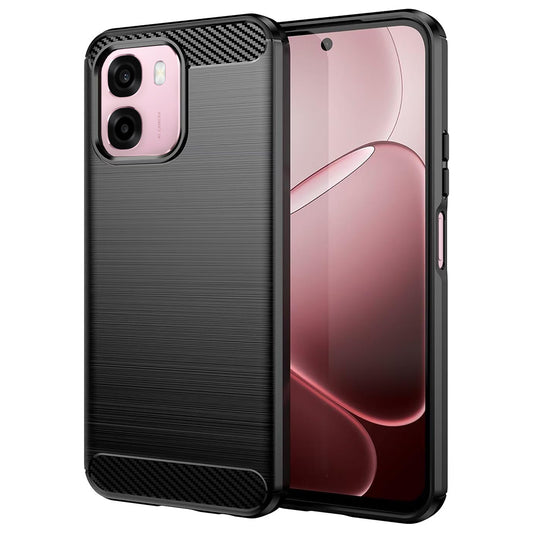 Θήκη για Oppo A6 4G, Techsuit, Καρμπόν, Μαύρη