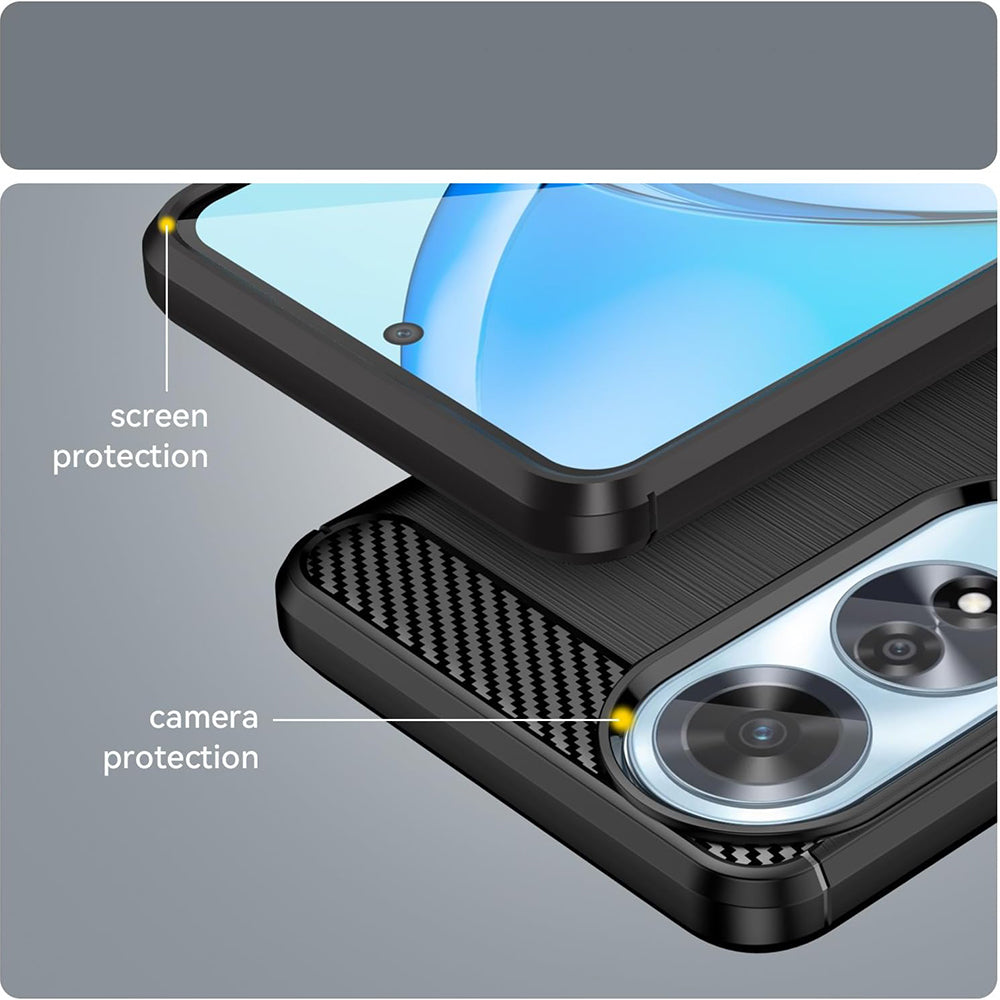 Θήκη για Oppo A60, Techsuit, Carbon, Μαύρο