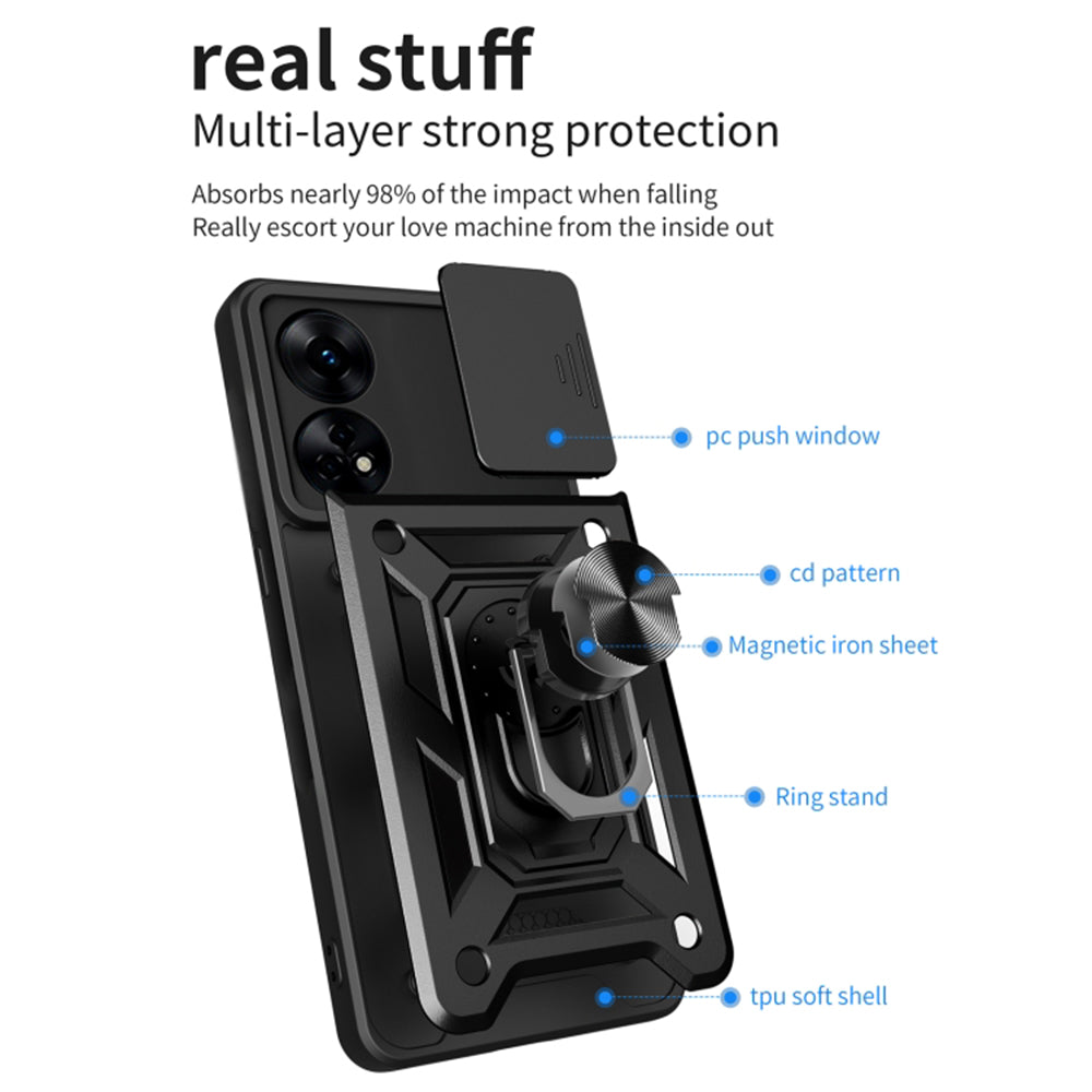 Θήκη για Oppo A78 4G, Techsuit, CamShield, Μαύρο