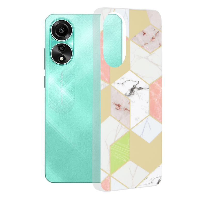 Θήκη για Oppo A78 4G, Techsuit, Marble, Μωβ