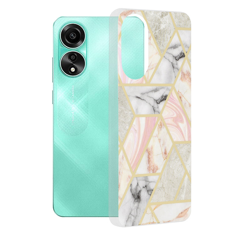 Θήκη για Oppo A78 4G, Techsuit, Marble, Ροζ