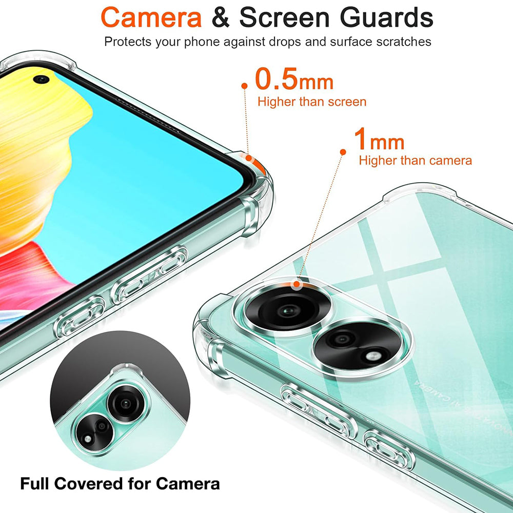 Θήκη για Oppo A78 4G, Techsuit, Ανθεκτική σε Κρούσεις Διαφανής, Διάφανη