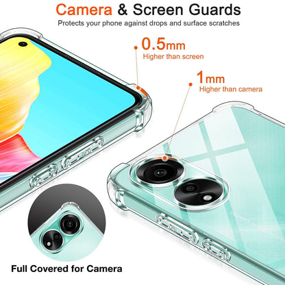 Θήκη για Oppo A78 4G, Techsuit, Ανθεκτική σε Κρούσεις Διαφανής, Διάφανη