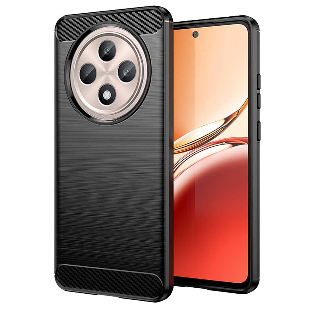 Θήκη για Oppo Reno12 FS 5G / Reno12 FS 4G / Reno12 F 4G / Reno12 F, Techsuit, Carbon, Μαύρη