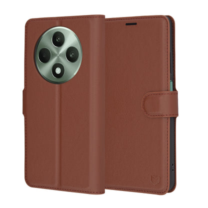 Θήκη για Oppo Reno12 FS 5G / Reno12 FS 4G / Reno12 F 4G / Reno12 F, Techsuit, Leather Folio, Καφέ