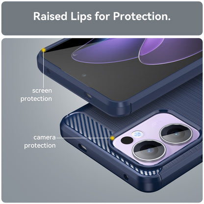 Θήκη για Oppo Reno13 FS 5G / Reno13 F 4G / Reno13 F, Techsuit, Carbon, Μπλε