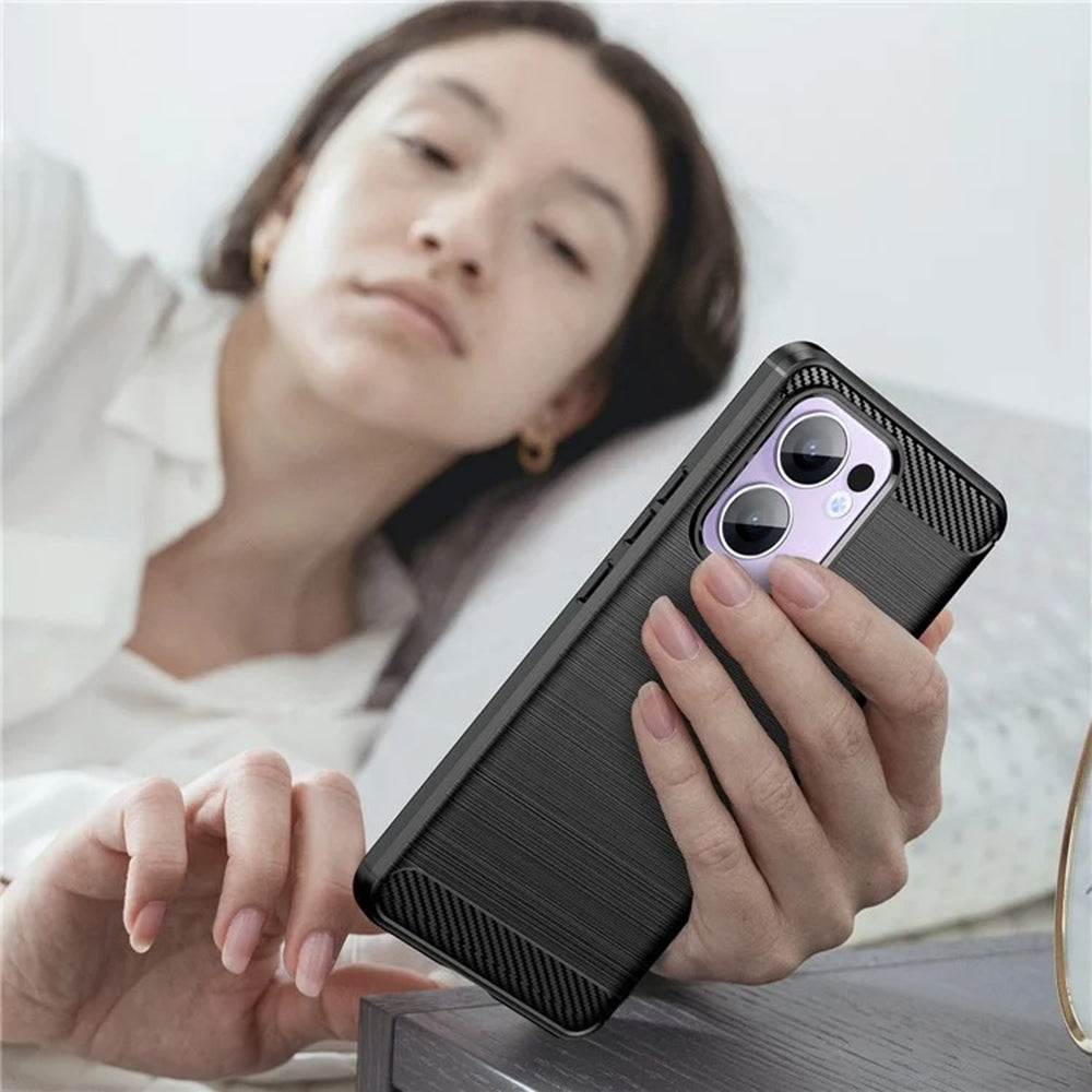 Θήκη για Oppo Reno13 Pro, Techsuit, Carbon, Μαύρο