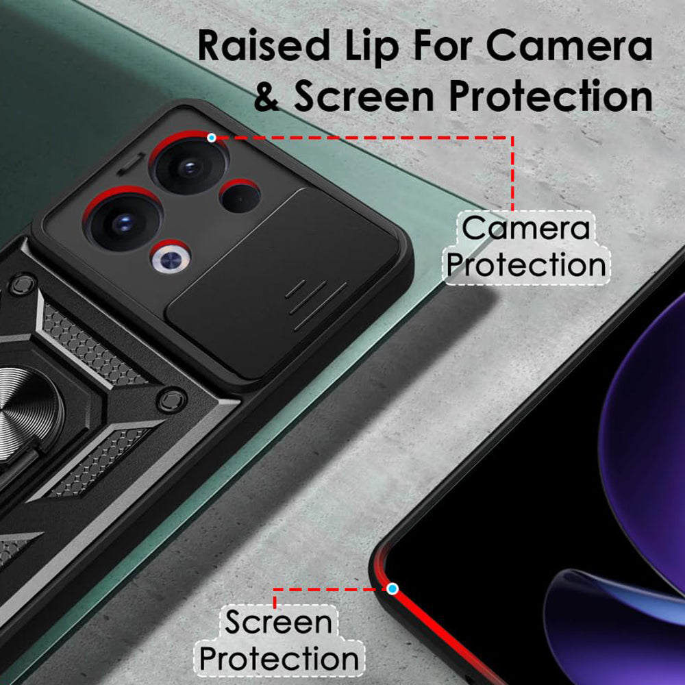 Θήκη για Oppo Reno13, Techsuit, CamShield, Μαύρο