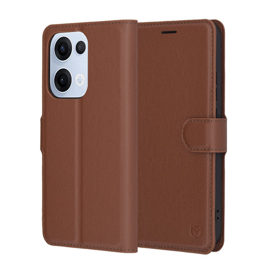 Θήκη για Oppo Reno13, Techsuit, Leather Folio, Καφέ